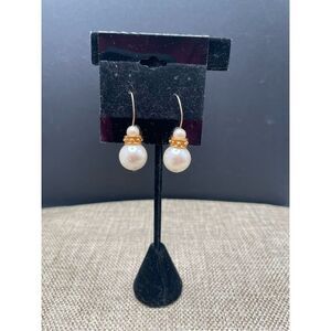 Costume Faux Pearl Earrings Gold-tone Elegant Classy